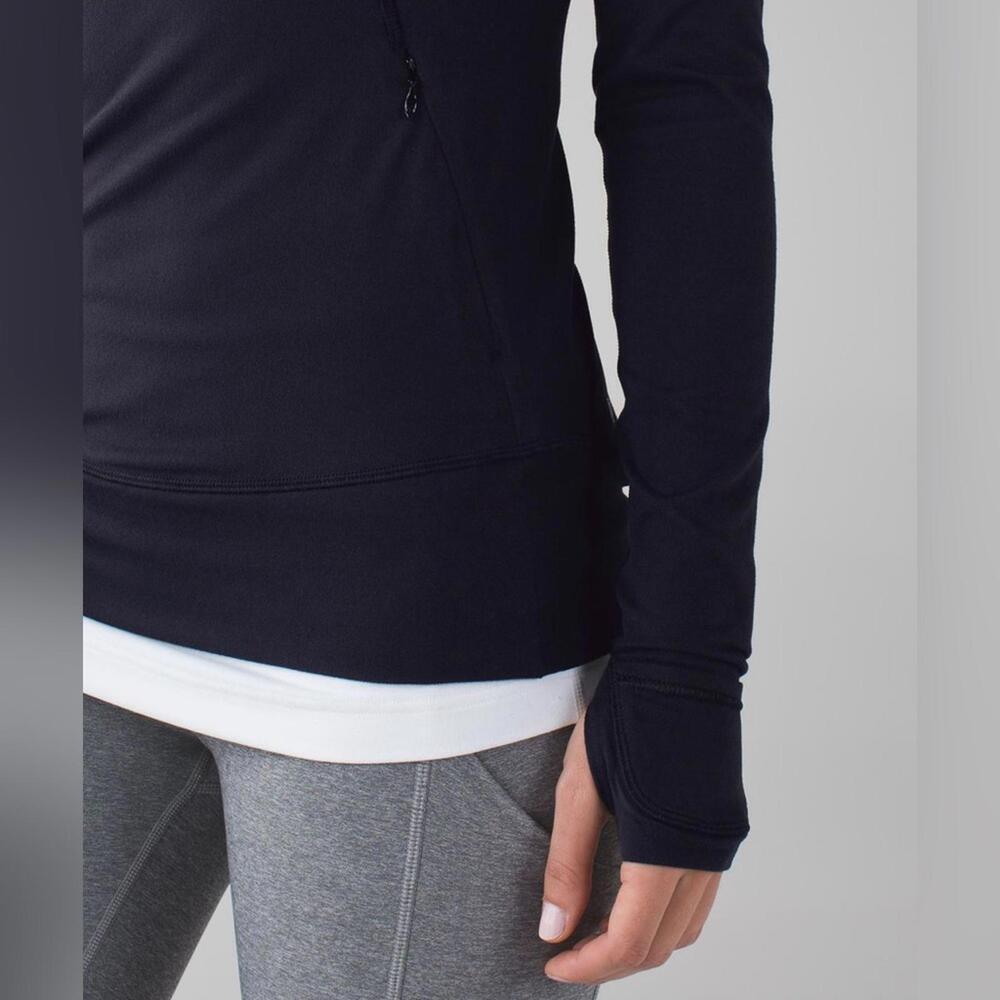 1 🖤 Lululemon Think Fast Pullover - Black / Parallel Stripe Black White - Picture 2 of 9